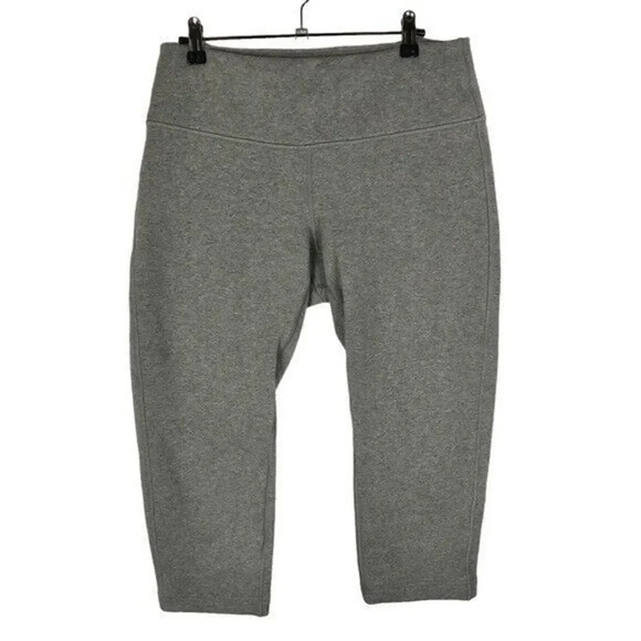Lululemon Wunder Under Fleece Lined Crop Heathered Slate Gray 8 - Picture 1 of 3